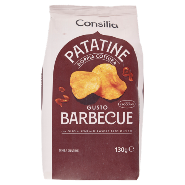 Consilia Optima Patatine Doppia Cottura Gusto Barbecue 130 g