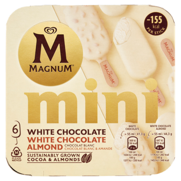 Magnum mini White Chocolate White Chocolate Almond 6 Gelati 256,8 g