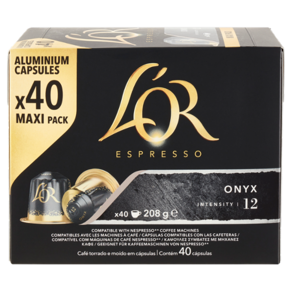 L'Or Espresso Onyx 12- 40 Capsule Caffè Compatibili con Macchine Nespresso*® Original 208g