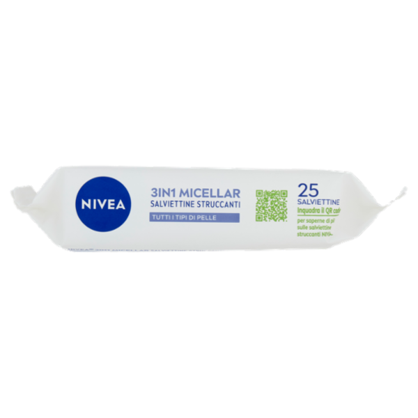 Nivea 3in1 Micellar Salviettine Struccanti Tutti i Tipi di Pelle 25 pz