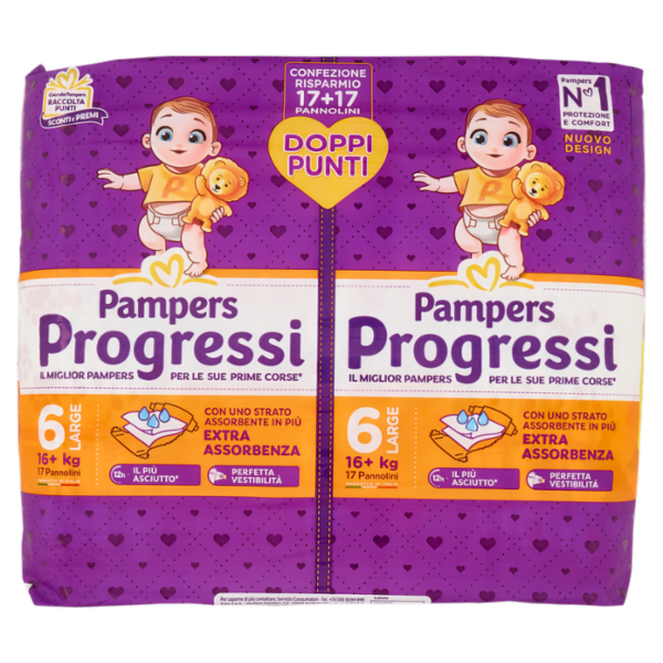 Pampers Progressi Large 17 + 17 pz