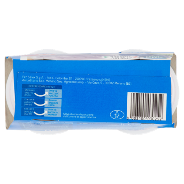 Selex Yogurt Intero Mirtilli con Frutta in Pezzi 2x125 g