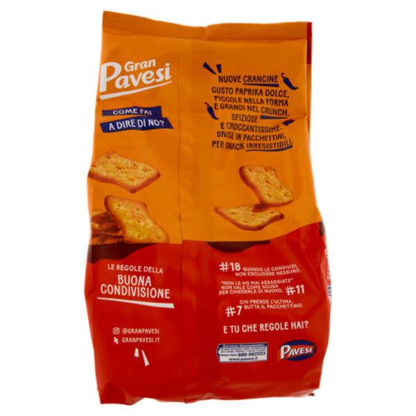 Gran Pavesi Crancine Gusto Paprika Dolce Snack Cotte al Forno 6 Pacchetti 180g