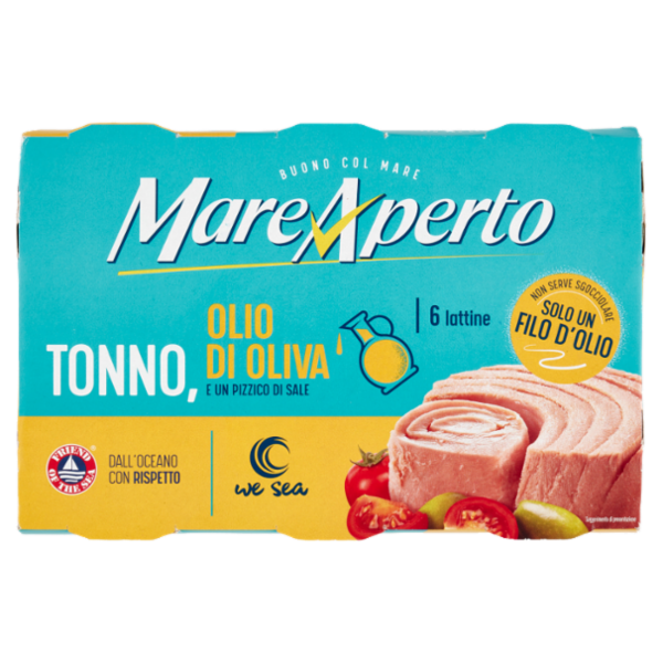 Mare Aperto Tonno con solo un filo d'olio 6 x 60 g