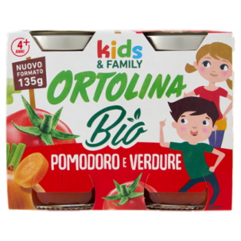 Ortolina Kids & Family Pomodoro e Verdure Bio 2 x 135 g
