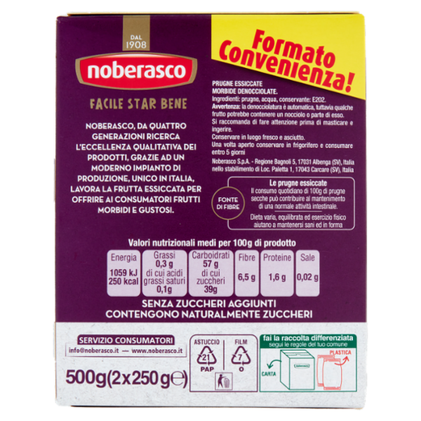 noberasco Che Prugna! Denocciolate 2 x 250 g