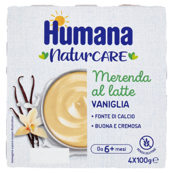 Humana NaturCare Merenda al latte Vaniglia 4 x 100 g