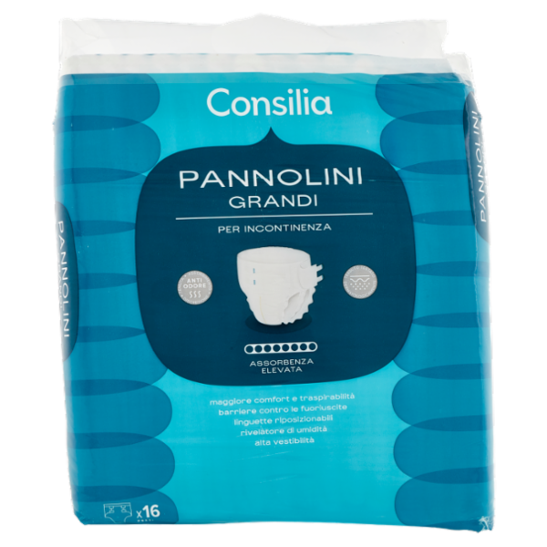 Consilia Pannolini per Incontinenza Misura Large 16 pezzi