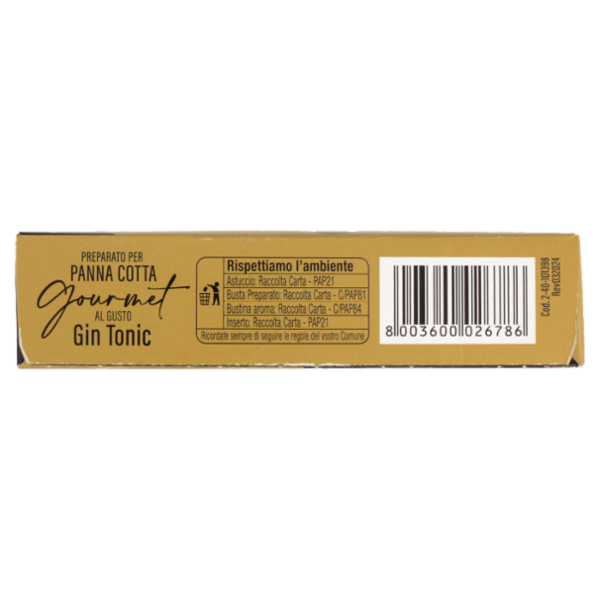 Rebecchi Pasticceria Creativa Preparato per Panna Cotta Gourmet al Gusto Gin Tonic 89,5 g