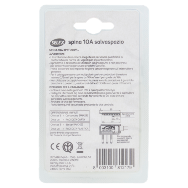 Selex Spina Salvaspazio 10A(Ita) Nero
