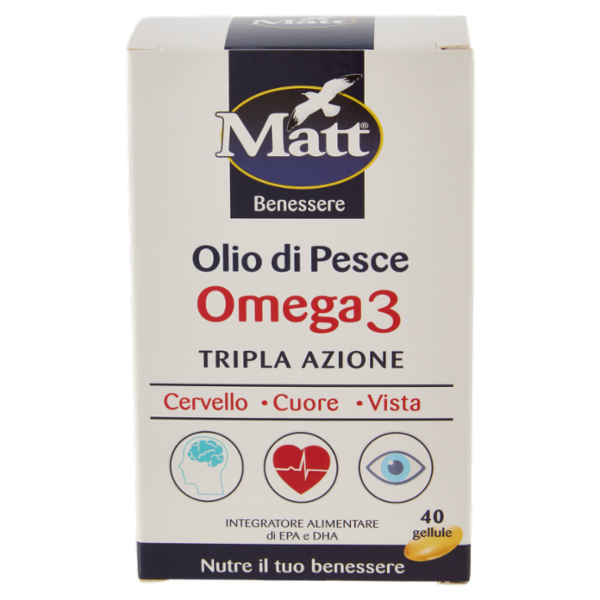 Matt Benessere Olio di Pesce Omega 3 Tripla Azione 40 gellule 29,4 g
