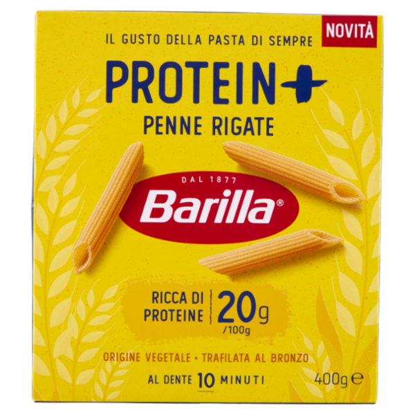Barilla Protein+ Penne Rigate, Pasta Ricca di Proteine di Origine Vegetale, 400 g