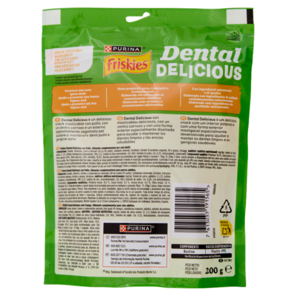 PURINA FRISKIES Dental Delicious Pollo Medium-Large 200gr