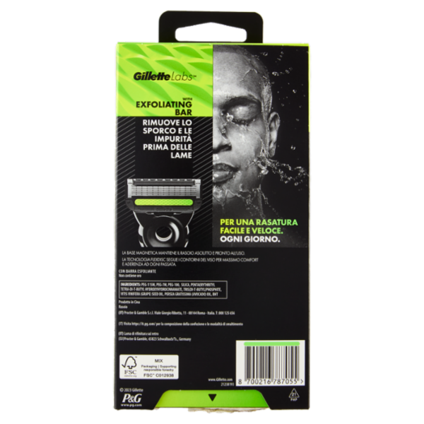 Gillette Labs Rasoio da Uomo Champion Gold Edition, 1 Manico + 1 Lametta + 1 Base