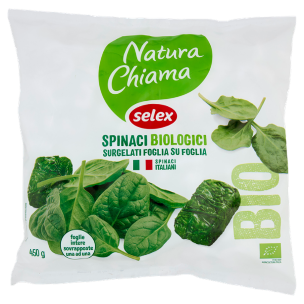 Selex Natura Chiama Spinaci in Foglia Biologici Surgelati 450 g
