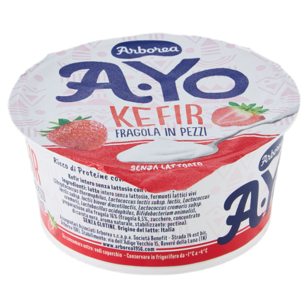 Arborea A-Yo Kefir Fragola in Pezzi Senza Lattosio 140 g