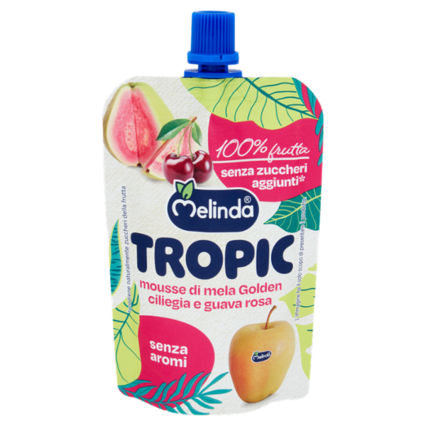 Melinda Tropic mousse di mela Golden ciliegia e guava rosa 90 g