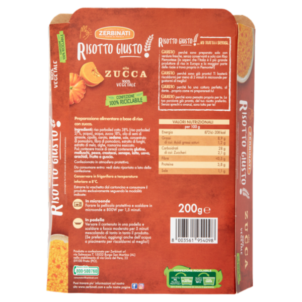 Zerbinati Risotto Giusto! alla Zucca 200 g