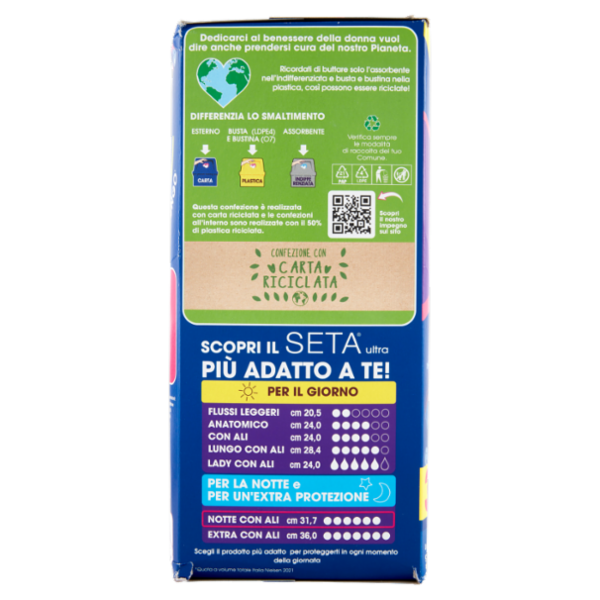 Lines Seta ultra assorbenti notte con ali 60 pz