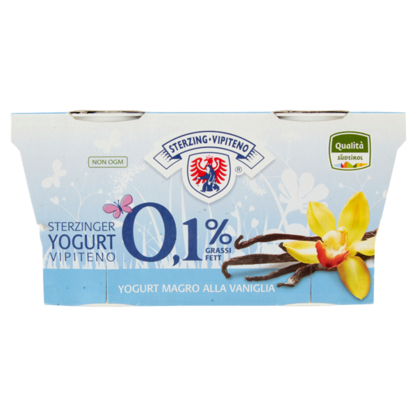 Sterzing Vipiteno 0,1% Grassi Yogurt Magro alla Vaniglia 2 x 125 g