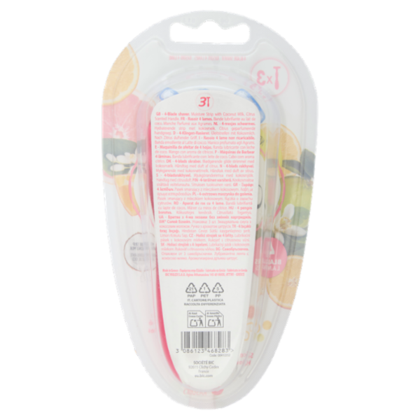 Bic Soleil Escape, Rasoi 4 Lame Usa e Getta, Manico Profumato, 3 pezzi