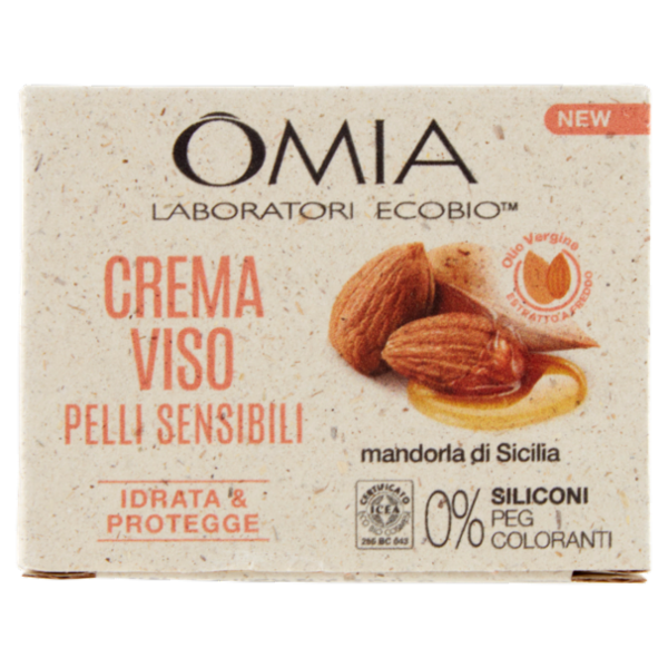 Omia Laboratori Ecobio Crema Viso Pelli Sensibili mandorla di Sicilia 50 ml
