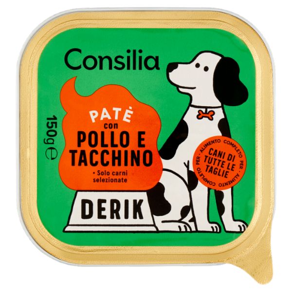 Consilia Derik Paté per Cane con Pollo e Tacchino 150 g
