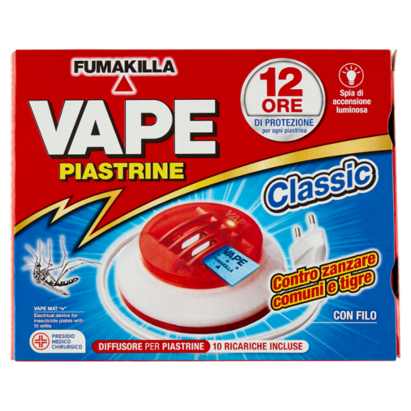 VAPE Elettroemanatore Piastrine Classic con Filo + 10 Ricariche