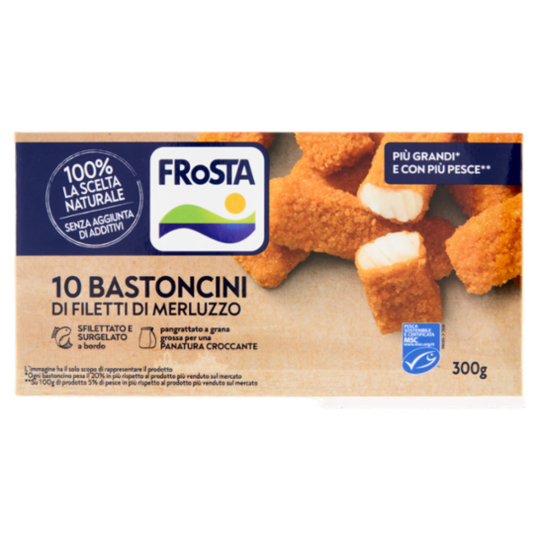 FRoSTA 10 Bastoncini di Filetti di Merluzzo 300 g