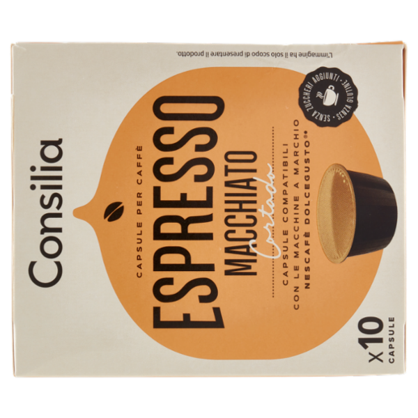 Consilia Caffè Espresso Macchiato in Capsule Compatibili Dolce Gusto 10 pezzi