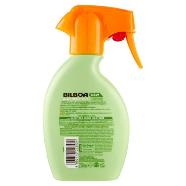 Bilboa Aloe Sensitive Pelli Sensibili 50⁺ Molto Alta 250 ml