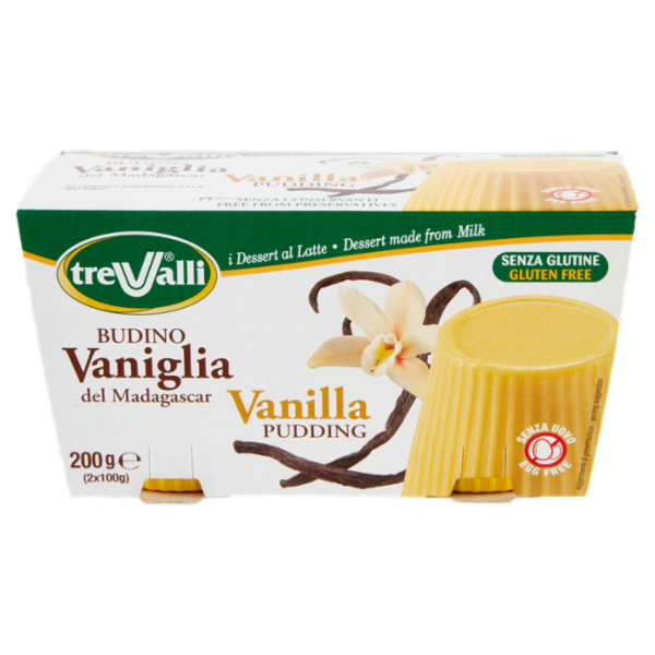 treValli i Dessert al Latte Budino Vaniglia del Madagascar 2 x 100 g