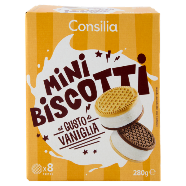 Consilia 8 Minibiscotti Ripieni di Gelato Vaniglia 280 g
