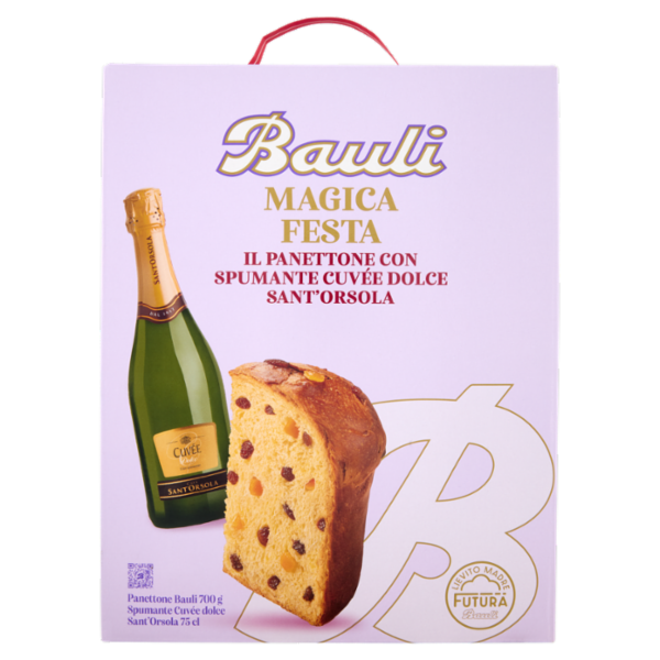 Bauli Magica Festa Panettone Bauli 700 g + Spumante Cuvée dolce Sant'Orsola 75 cl