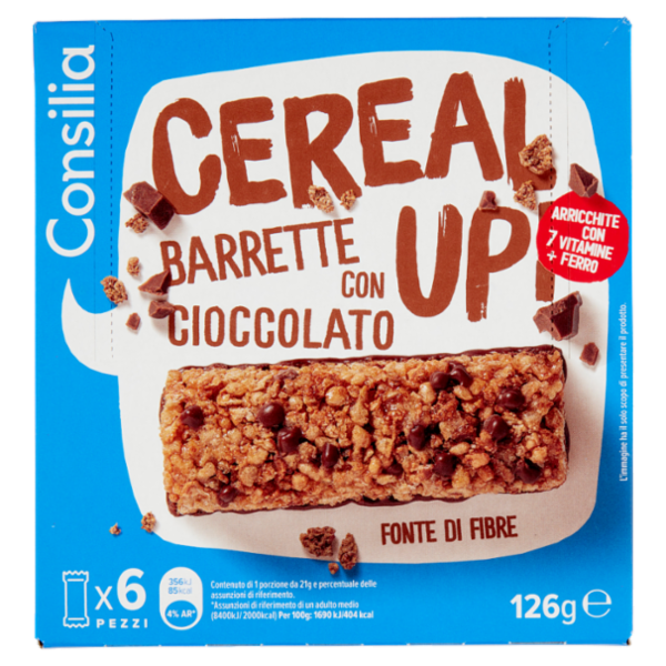 Consilia Barrette di Cereali con Cioccolato al Latte 6x21 g