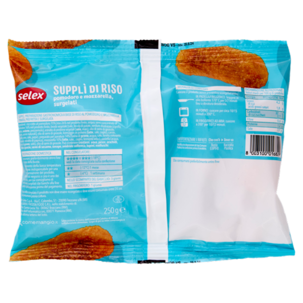 Selex Supplì di Riso con Pomodoro e Mozzarella Surgelati 250 g