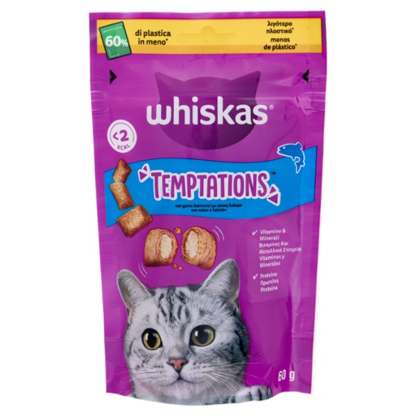 Whiskas Snack Gatto Temptations Salmone 60 g
