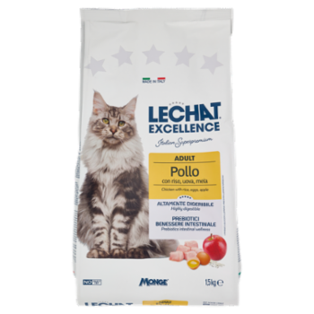 Le Chat Excellence Adult Pollo Con Riso, Uova, Mela 1,5 Kg