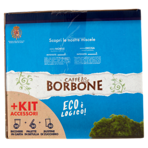 Caffè Borbone Miscela Decisa Cialde Compostabili + Kit Accessori 50 x 7,2 g
