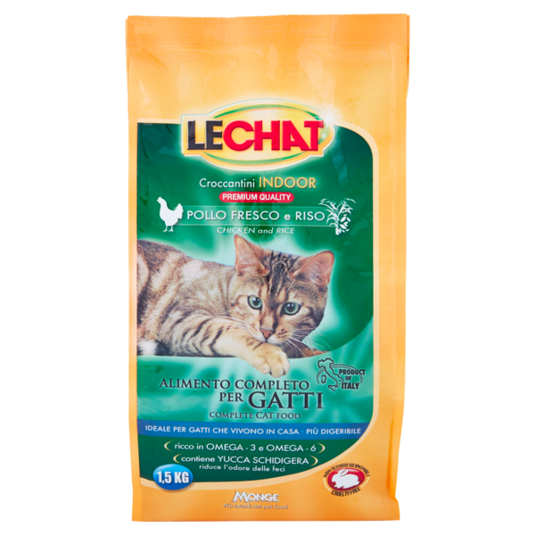 LeChat Croccantini Indoor Pollo Fresco e Riso 1,5 kg