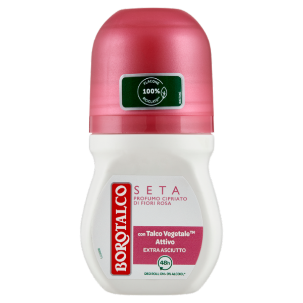 Borotalco Seta Profumo Cipriato di Fiori Rosa Deo Roll On 50 ml