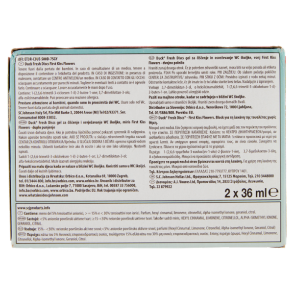 Duck Fresh Discs - Doppia Ricarica, Fragranza Fresia&Peonia, 2 x 36 ml