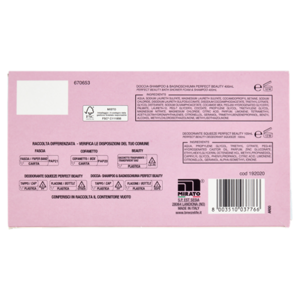 Breeze Perfect Beauty Doccia-Shampoo & Bagnoschiuma 400 mL + Deodorante Squeeze 100 mL