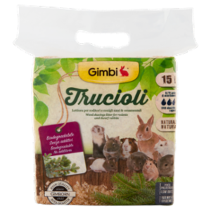 Gimbi Trucioli Lettiera Per Roditori e Conigli Nani & Ornamentali 15 L