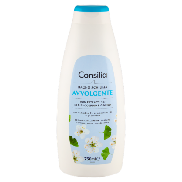Consilia Bagno Schiuma Avvolgente Biancospino e Ginkgo 750 ml