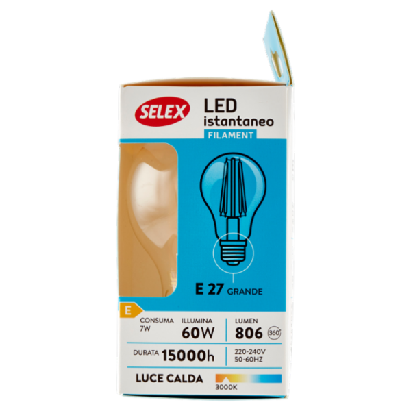 Selex Lampadina Led Goccia E27 7W Luce Calda