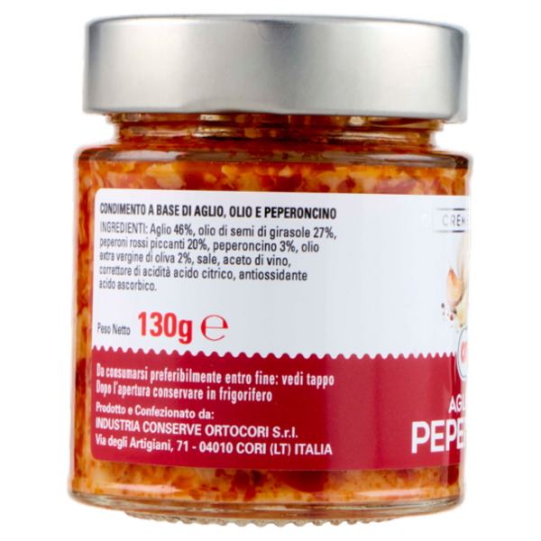 ortoCori Creme e Condimenti Aglio, Olio e Peperoncino 130 g