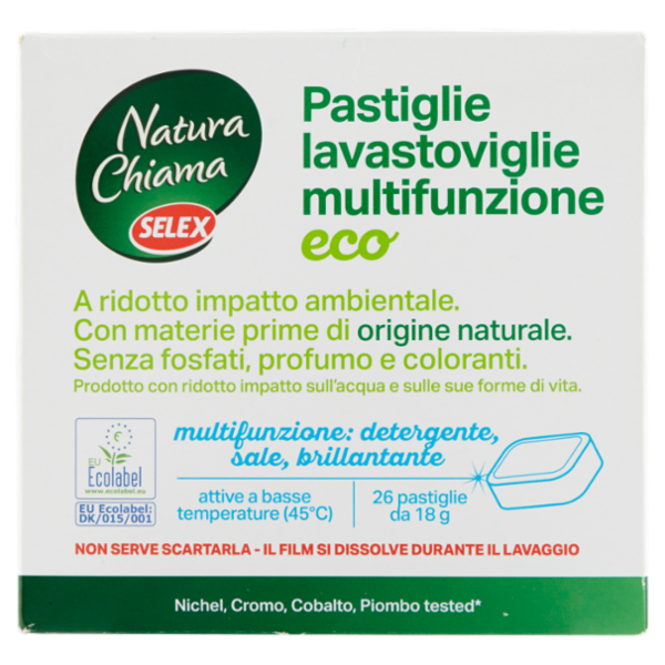 Selex Natura Chiama Detersivo per Lavastoviglie Pastiglie Multifunzione Ecologico 26x18 g