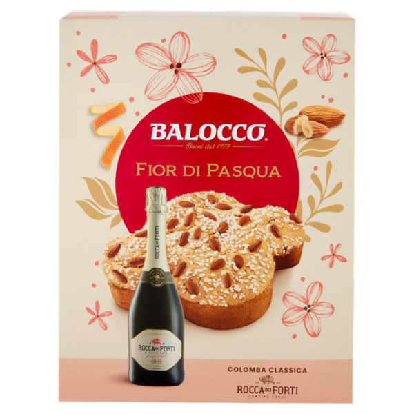 Balocco Fior di Pasqua Colomba Classica 750 g & Rocca dei Forti Vino Spumante Dolce 75 cl