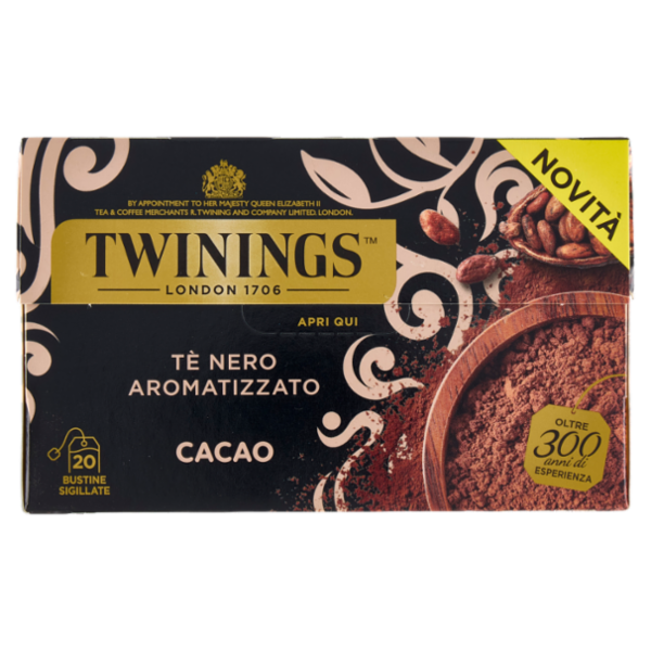 Twinings Cacao Tè Nero aromatizzato 20 filtri The 40 g